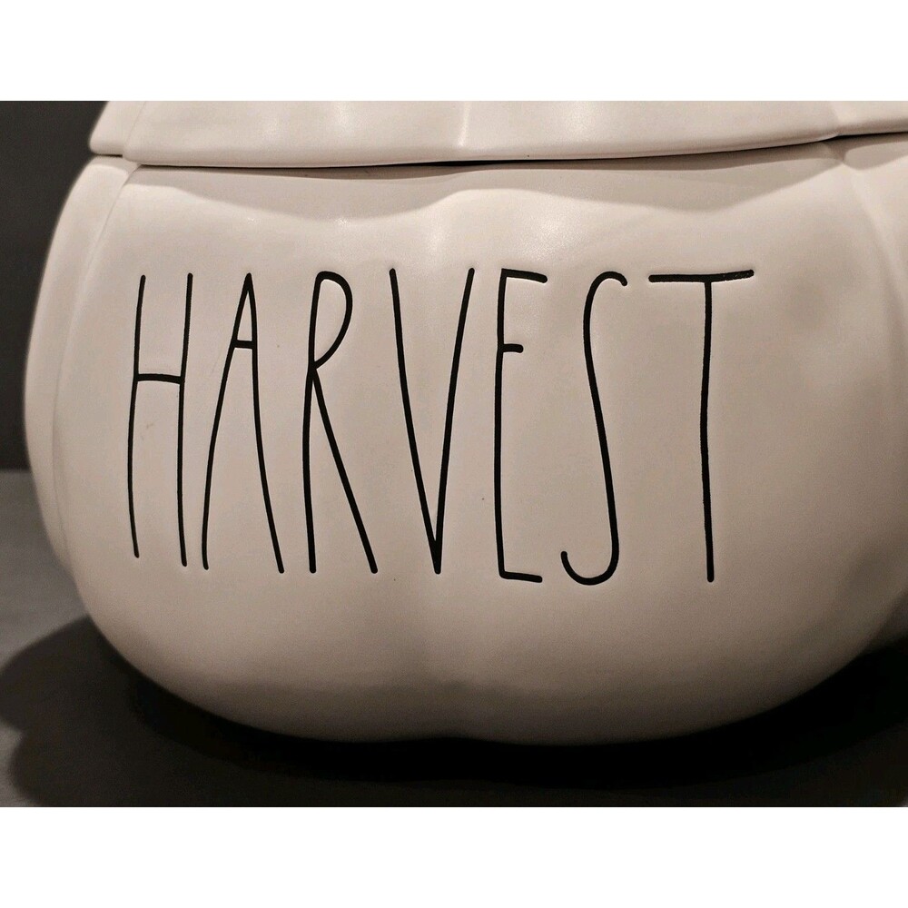 RARE Rae Dunn HARVEST Pumpkin Canister w/ Lid - Artisan Collection Magenta - EUC - Picture 3 of 12